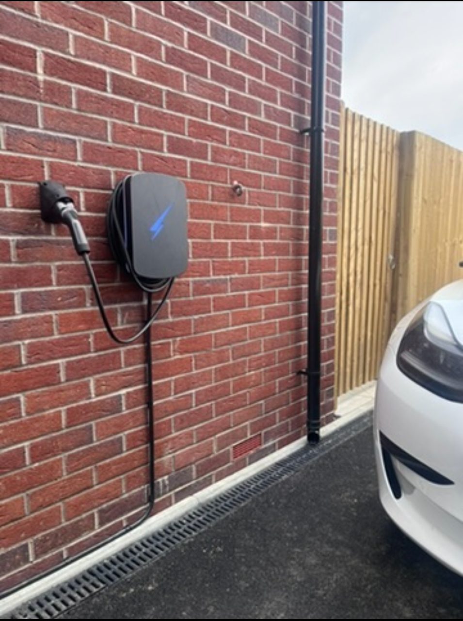 Hypervolt EV charger close-up after installation