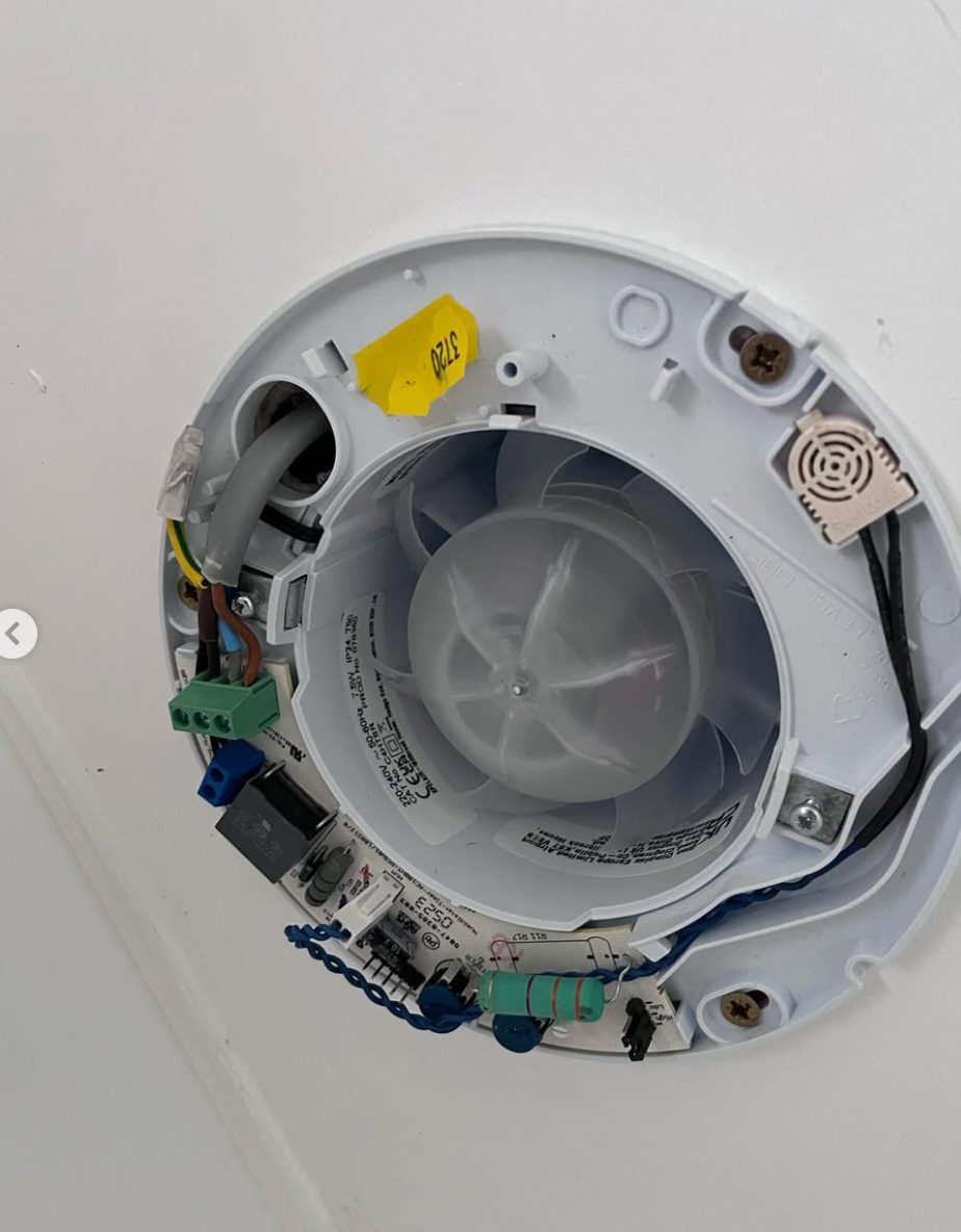 Extractor fan installation in progress