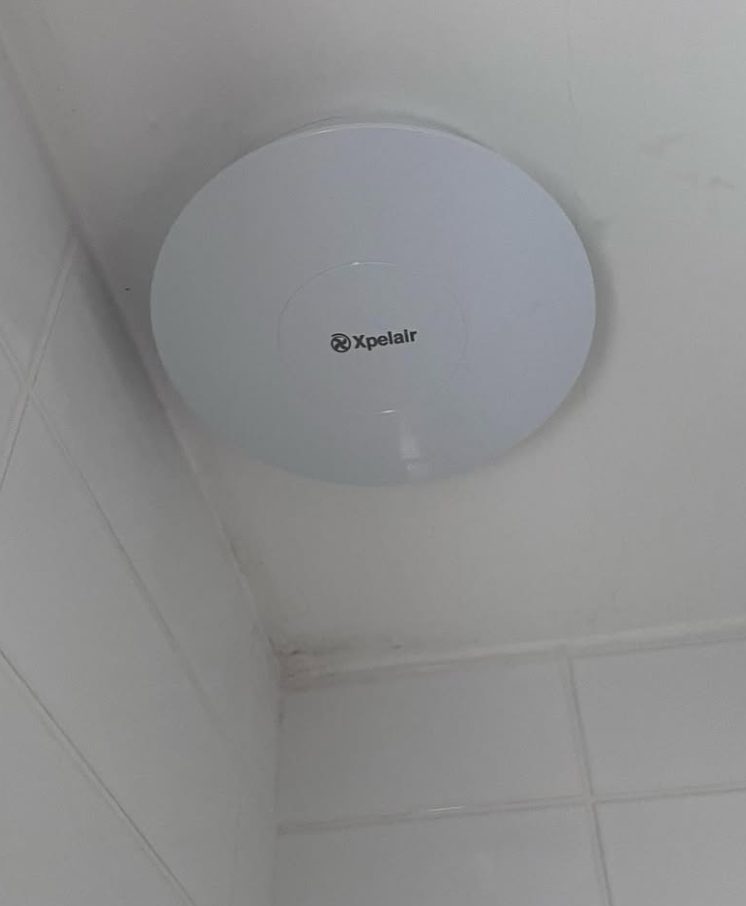 New extractor fan fitted in a bathroom